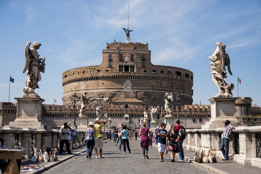 Historic walls of Castel Sant’Angelo, Rome