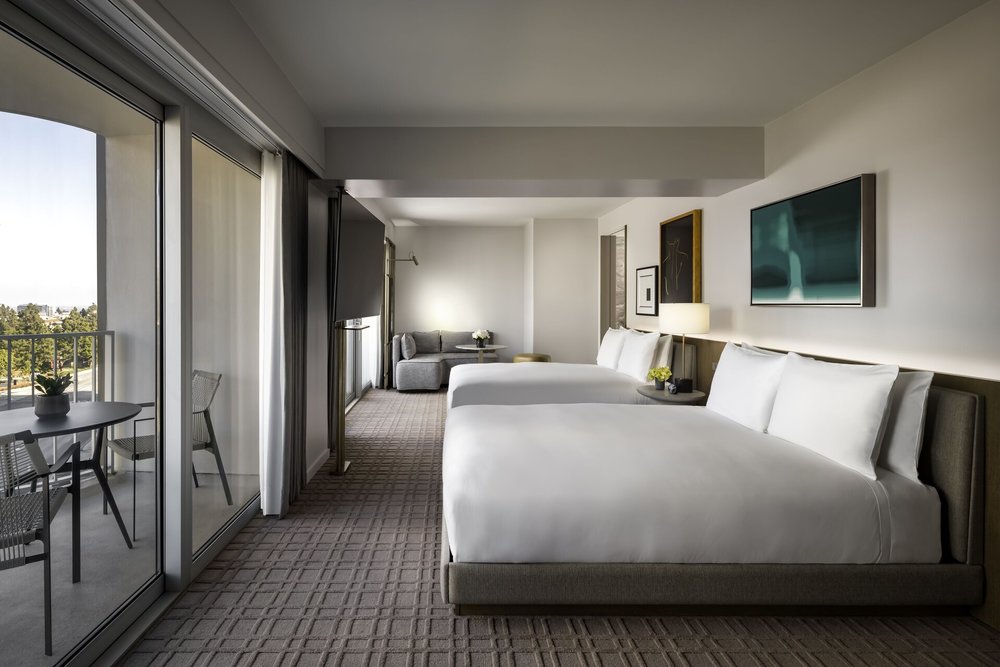 Double beds at Fairmont Century Plaza