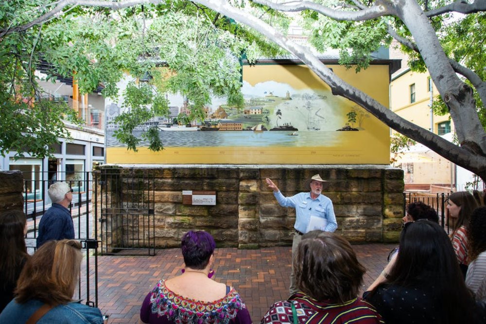 The Rocks walking tour exploring historic Sydney streets