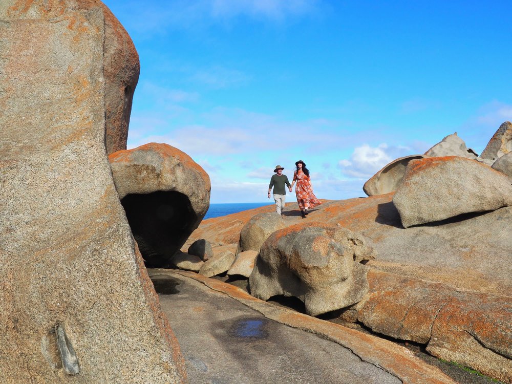 Visit the Remarkable Rocks located above the sea in Flinders Chase National Park