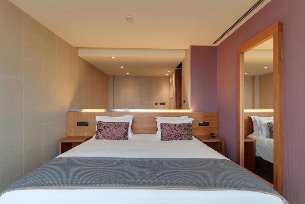 Modern hotel room at Hotel Badalona Tower near Barcelona