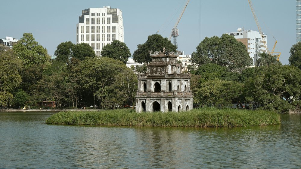 Turtle Tower at Hoan Kiem Lake, Hanoi, Vietnam