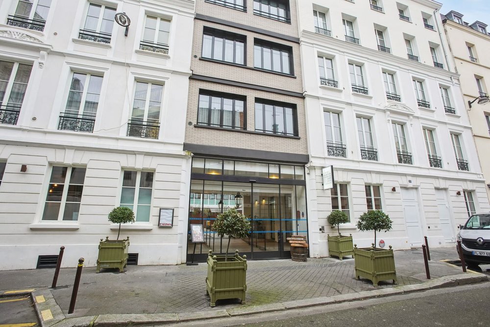 The sleek and contemporary facade of Le Grand Quartier