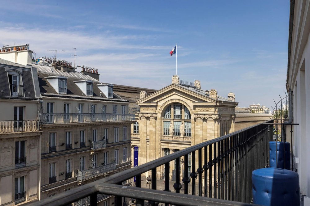 Hotel Whistler balcony overlooking Paris buildings near Gare du Nord