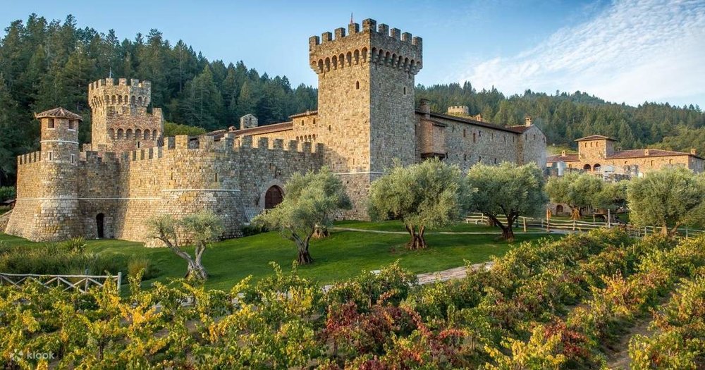 View of Castello di Amorosa in Napa Valley