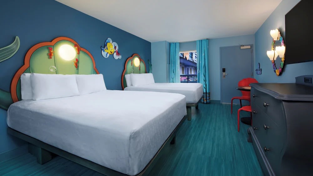 Colorful Disney-themed family room at Art of Animation Resort Orlando