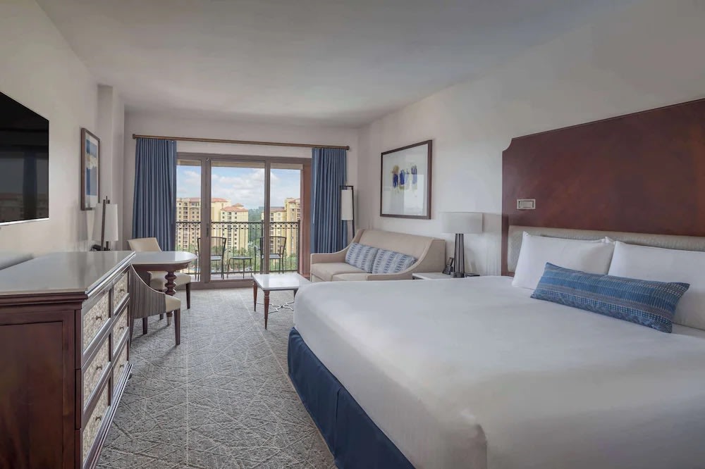 Modern family room with balcony at Wyndham Grand Orlando Resort Orlando