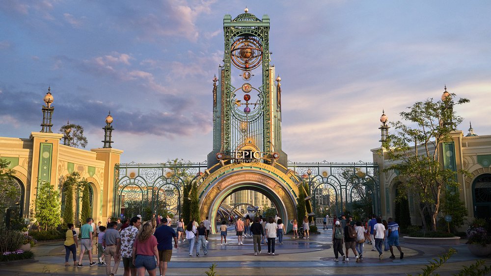 Guests entering Epic Universe at Universal Orlando Resort Florida