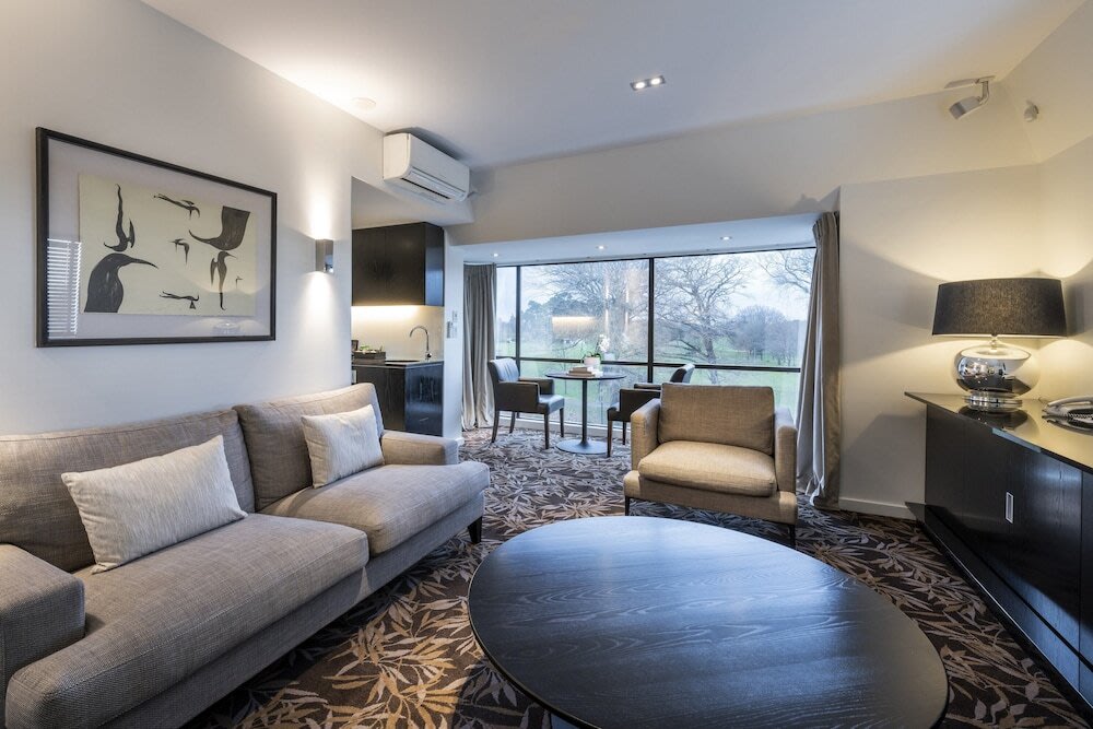 The George Christchurch spacious suite with living area and park views