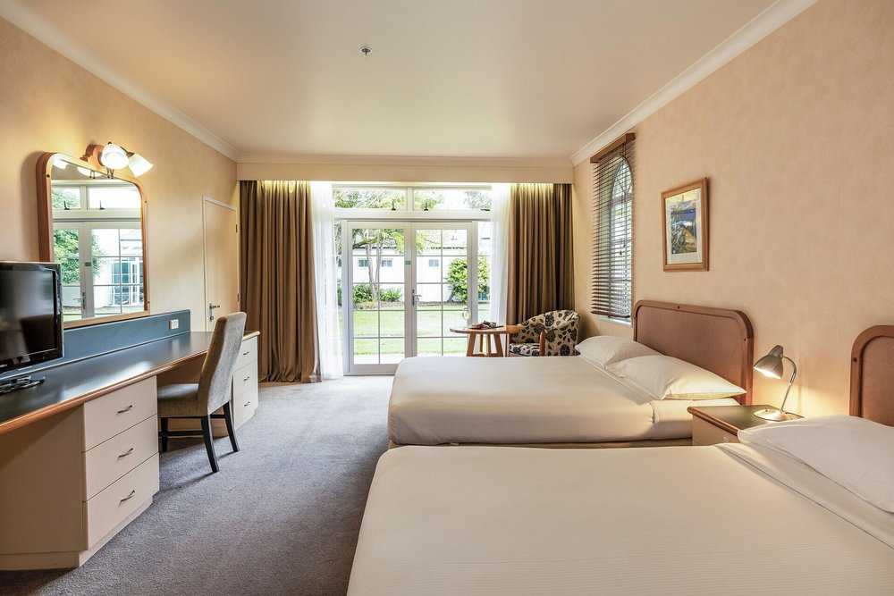 Lush gardens and natural beauty at Wairakei Resort Taupo, New Zealand