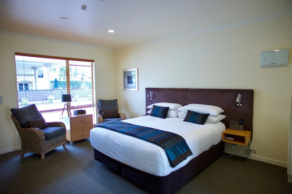 Stylish room with countryside views at Regal Palms Resort in Rotorua