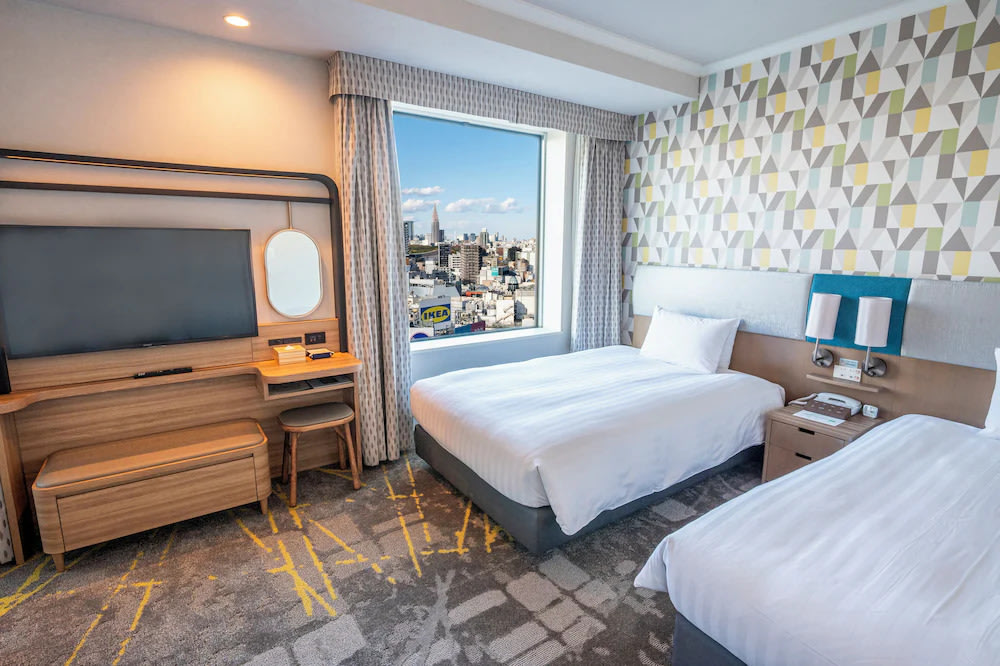 Direct views of Shibuya’s towering department stores from Shibuya Excel Hotel Tokyu