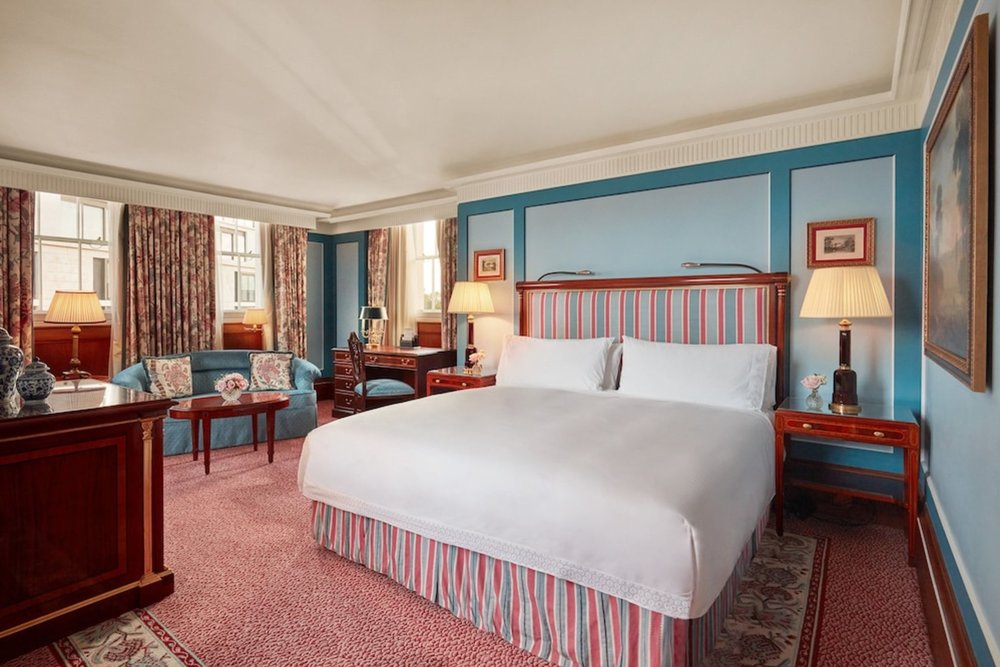 Family room at The Lanesborough Hotel, London, with luxurious decor