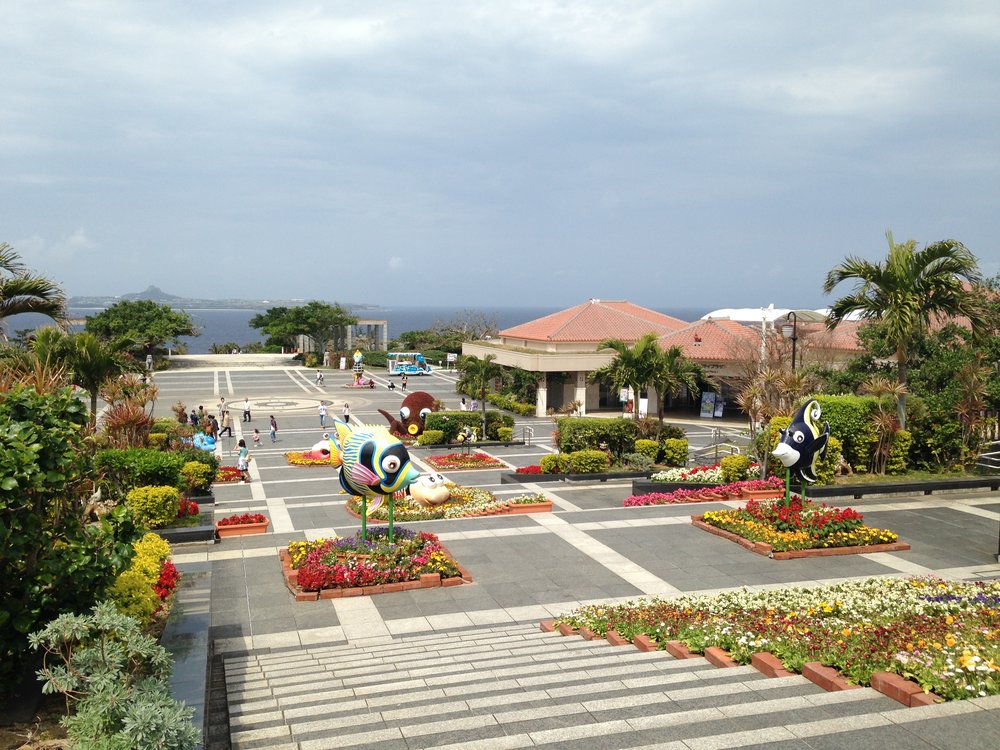 Flower gardens and ocean views at Okinawa Commemorative Park | Photo Credit: Wikimedia Commons
