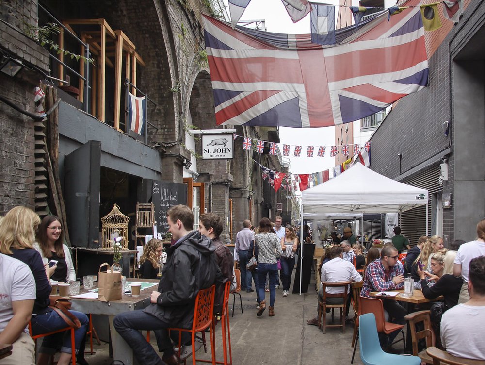 Maltby Street Market under railway arches with food stalls | Photo Credit: Flickr
