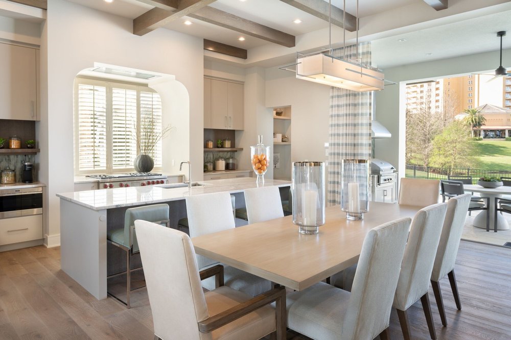 Full kitchen and living room at The Ritz-Carlton Residences Orlando