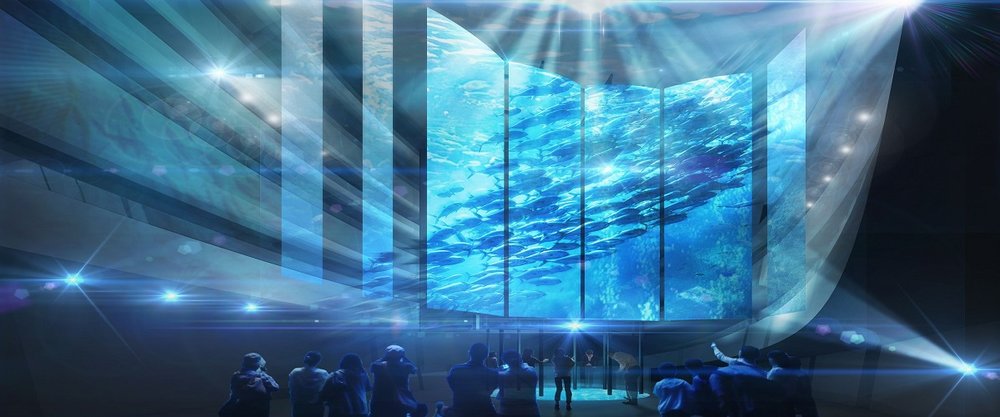  Immersive ocean-themed display inside Kanmon Strait Museum highlighting maritime history