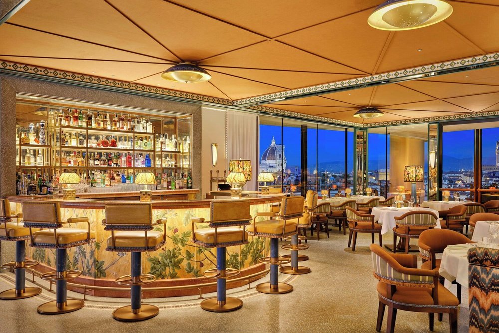 Rooftop bar in the Excelsior Hotel Florence