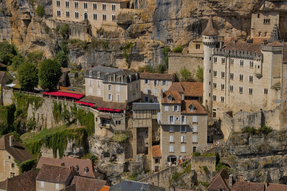 Rocamadour cliffside village and sanctuary built into limestone cliffs in France | Photo from Matthias Polen on Pexels