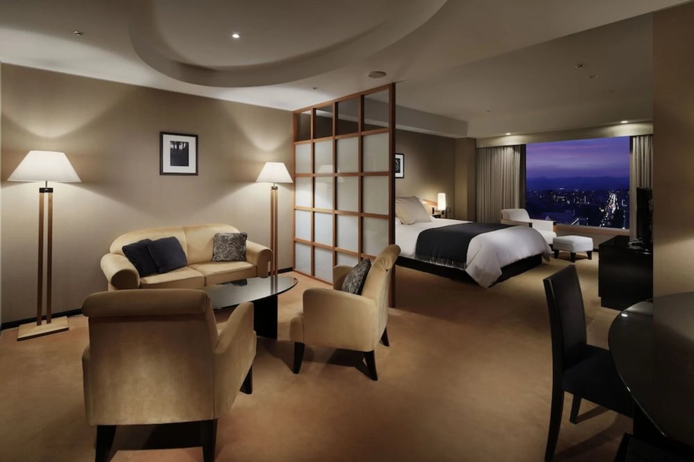 Spacious luxury room at Hotel Granvia Kyoto connected to Kyoto Station