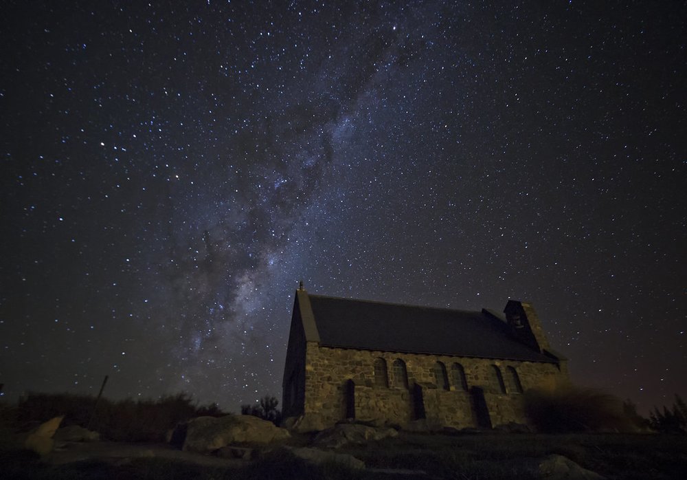 Stargazing with view of Church of the Good Shepherd | Photo Credit: Flickr