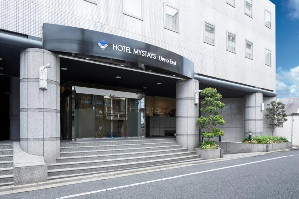 Entrance of Hotel Mystays Ueno East, a budget hotel in Tokyo near Ueno Station