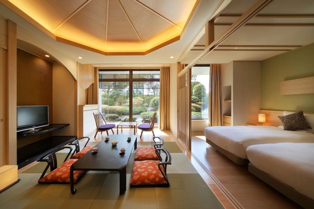 Japanese-style guest room interior at Hotel Metropolitan Sendai with tatami seating