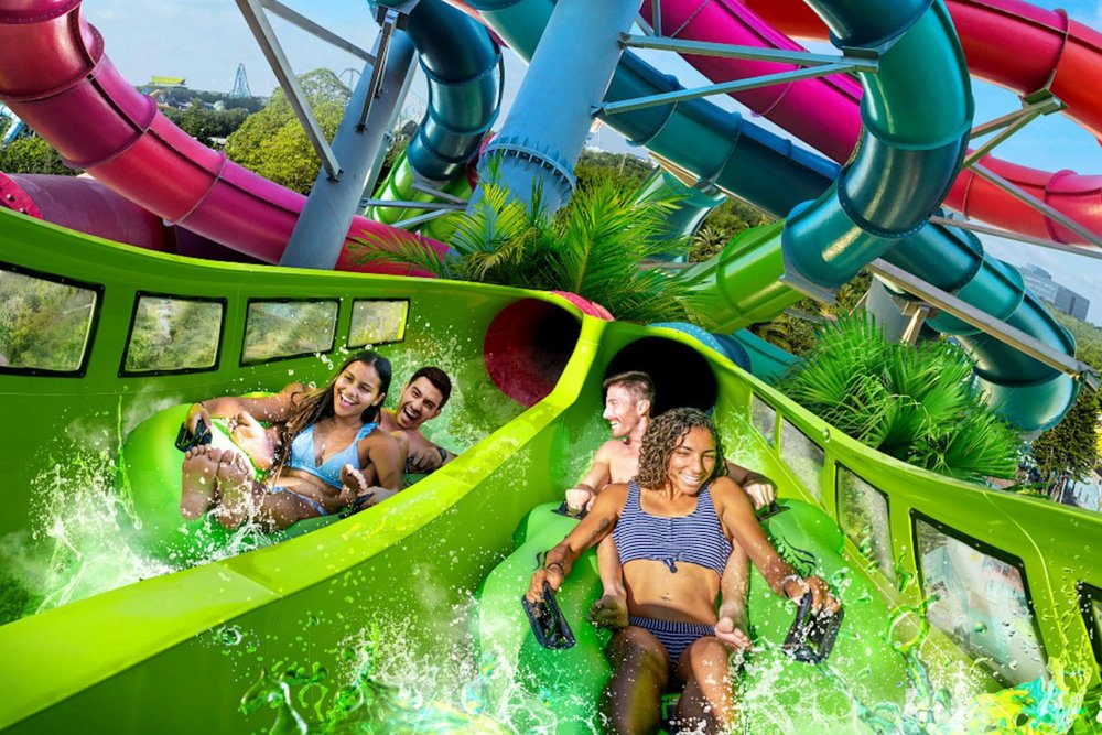 Fun waterslides at Aquatica Orlando