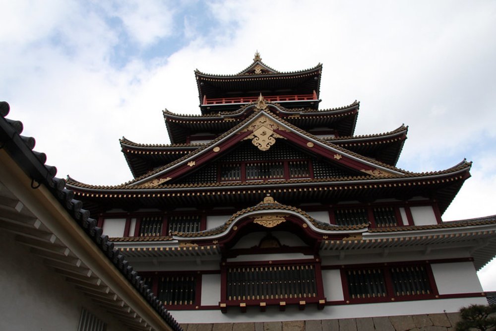 Fushimi Momoyama Castle exterior with traditional Japanese castle design in Kyoto