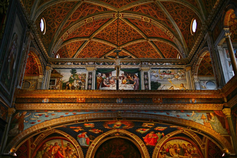 Colorful Renaissance frescoes inside San Maurizio al Monastero Maggiore Milan