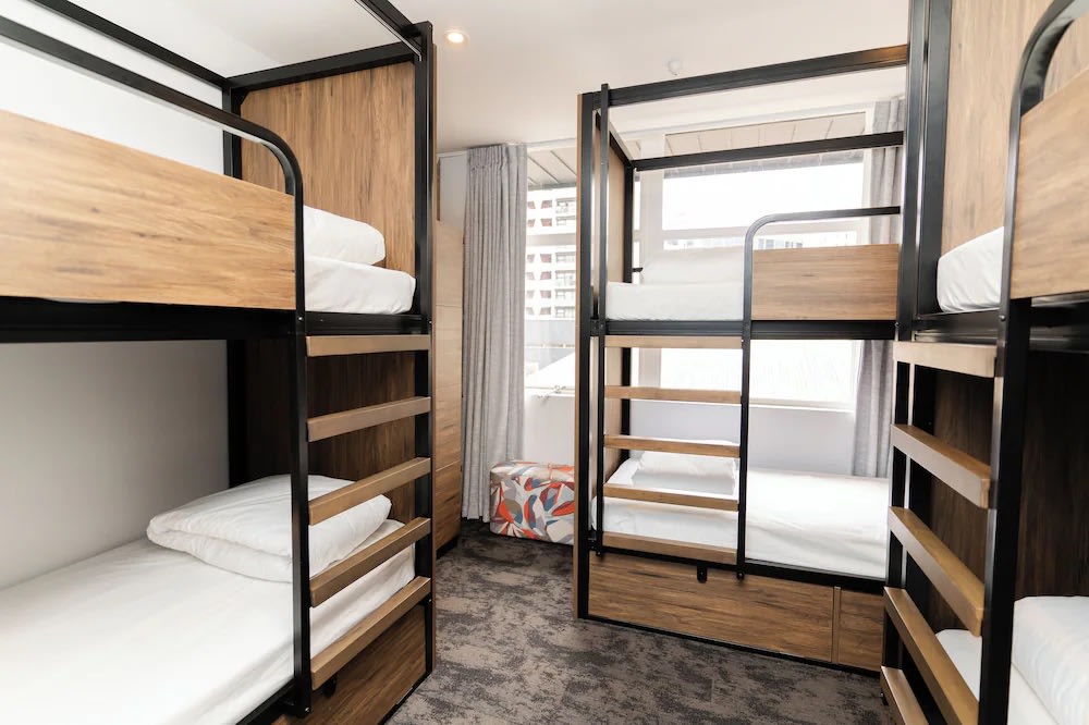 Shared bunk room at Haka House Auckland City, a popular backpacker stay in Auckland