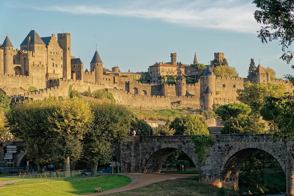 Medieval fortress walls of Carcassonne | Photo from Txllxt TxllxT on Wikimedia Commons