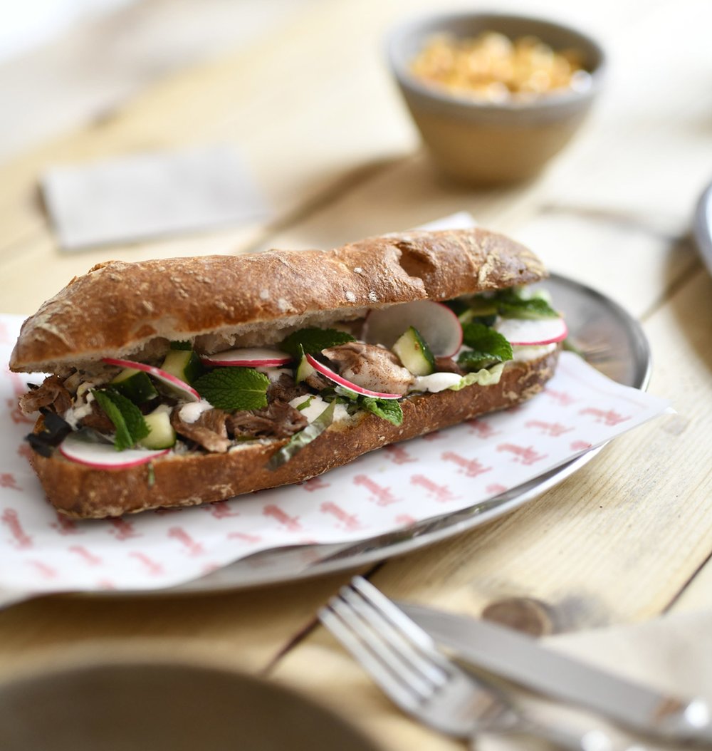 Bocadillo sandwich – popular Spanish snack with crusty bread | Photo from MartapmLobo on Wikimedia Commons