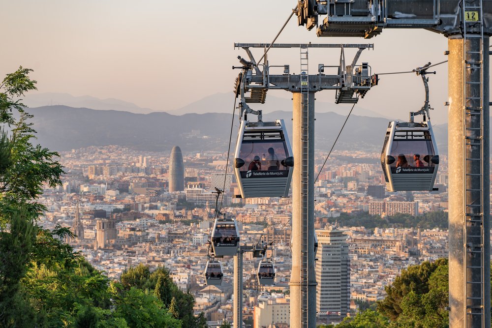 Ride the cable car for amazing views over Barcelona