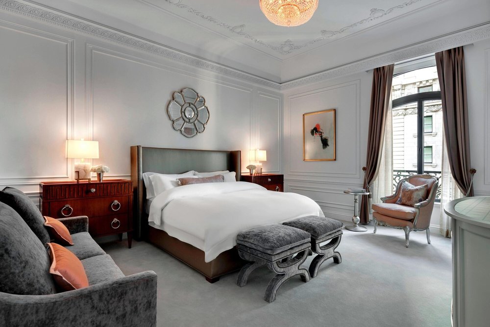 Plush bedding at The St. Regis New York rooms