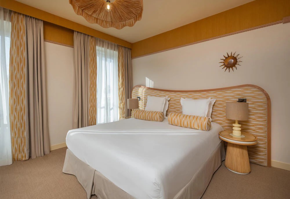 Bright Riviera-style room at Hôtel Le Soleia by Inwood Hotels
