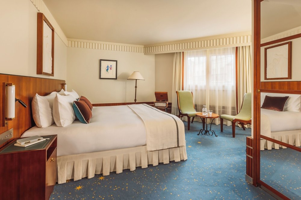 Stylish room at Hotel des Grands Voyageurs, one of the best family hotels in Paris, France