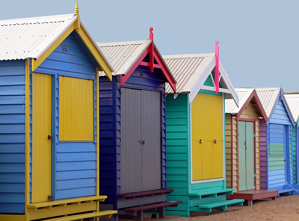 Brighton Bathing Boxes | Photo Credits: Bernard Spragg on Wikimedia