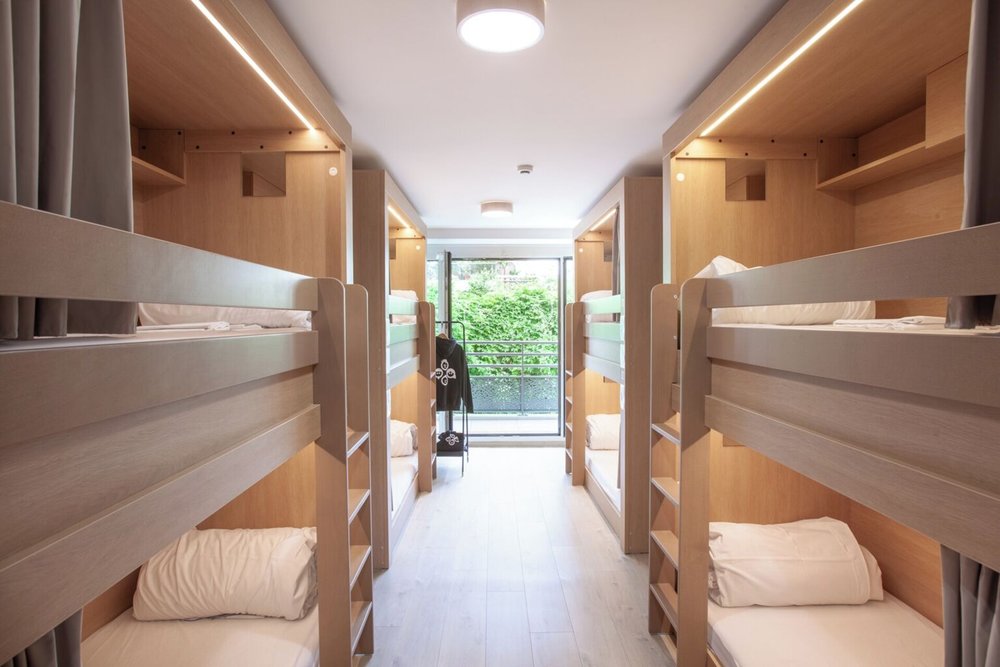 Shared dormitories at The People Hostel in Bercy, Paris
