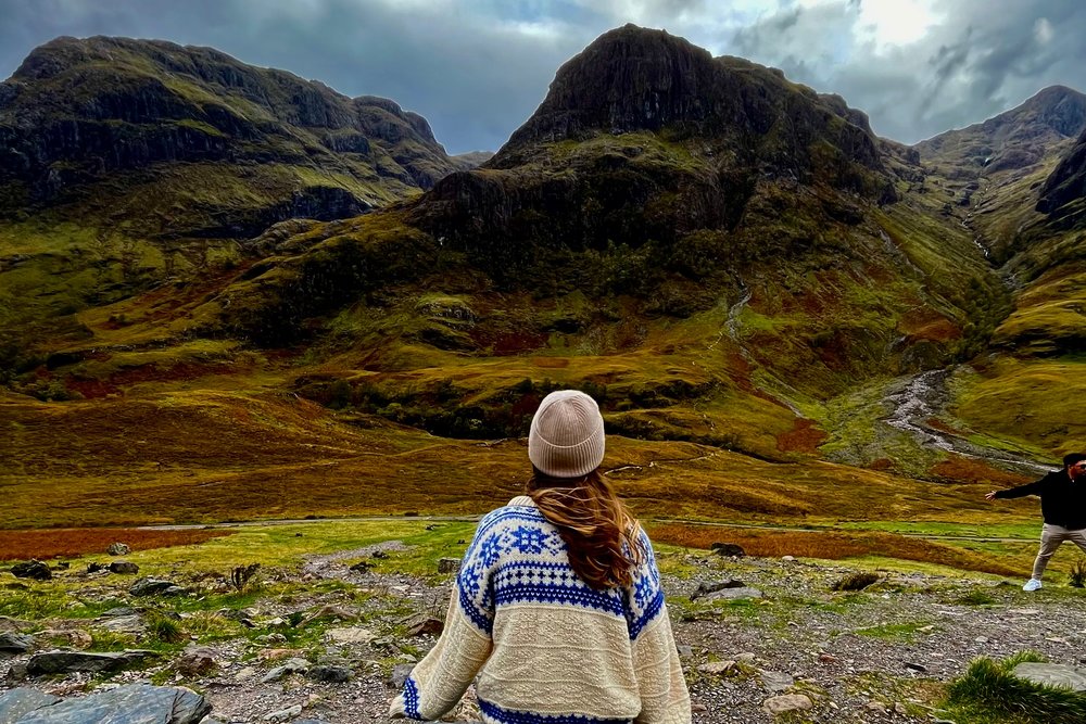 Scenic mountains and valleys in the Scottish Highlands