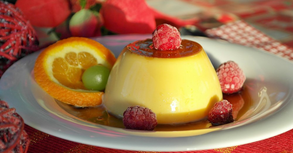 A rich and creamy crème caramel dessert with fresh fruit toppings | Photo Credit: Pixabay on Pexels