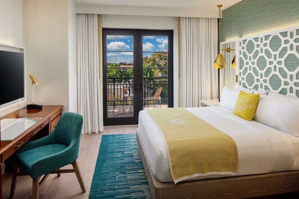 Chic and colorful room at The Alfond Inn Winter Park