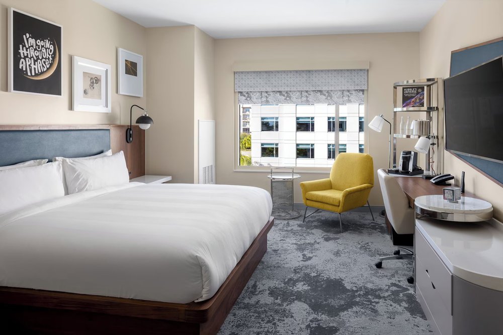 Clean and modern room at The Celeste Hotel Orlando