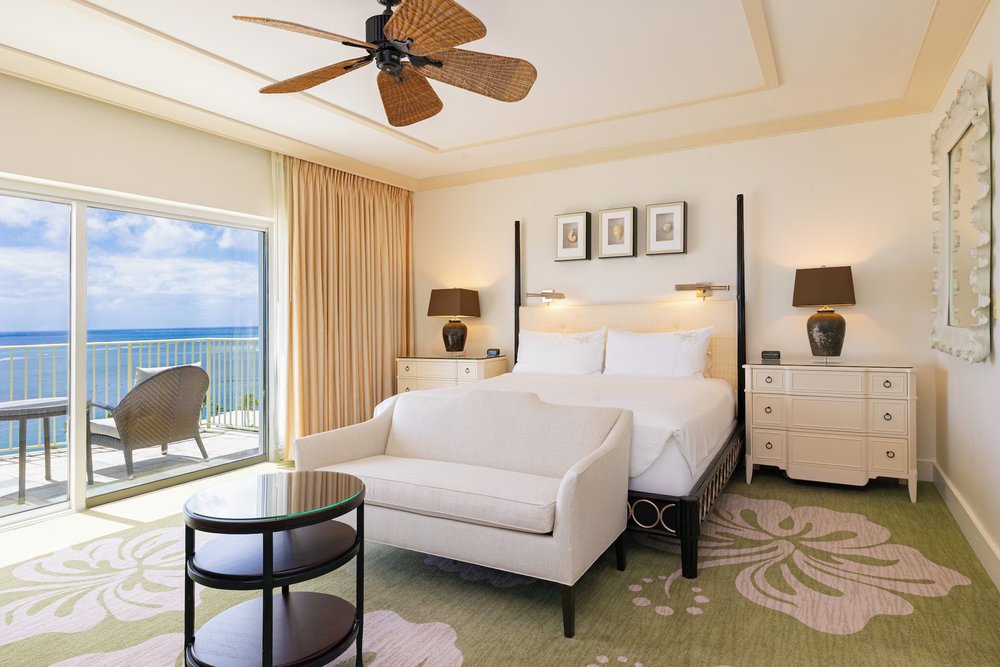 Elegant room at The Kahala Hotel & Resort with oceanfront balcony