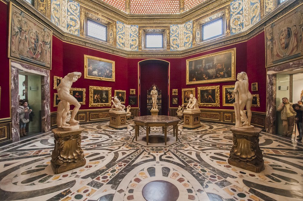 Inside the Uffizi Gallery in Florence