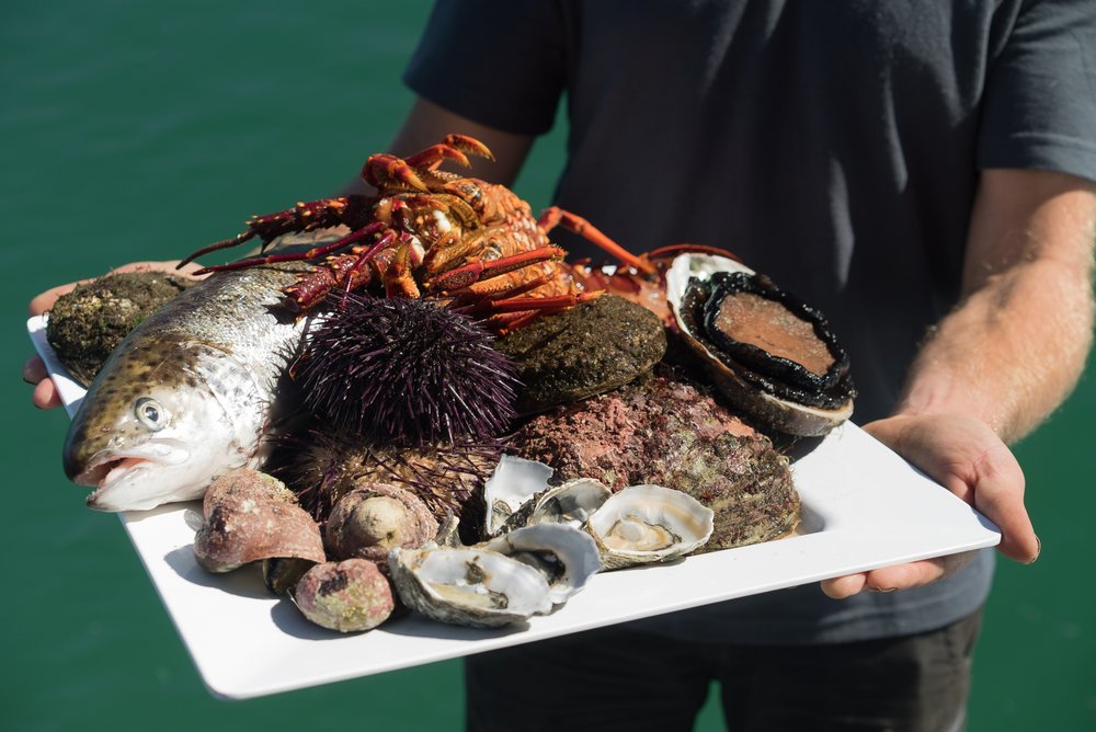 Fresh seafood in Tasmania