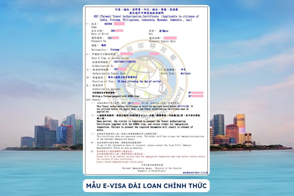 Giải Mã Các Thông Tin Quan Trọng Trên Tờ Kết Quả E-visa Đài Loan