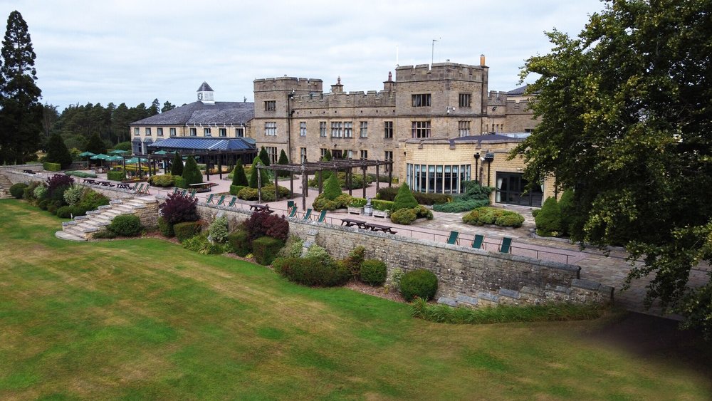 Historic exterior of Slaley Hall Hotel Spa and Golf Resort in Northumberland