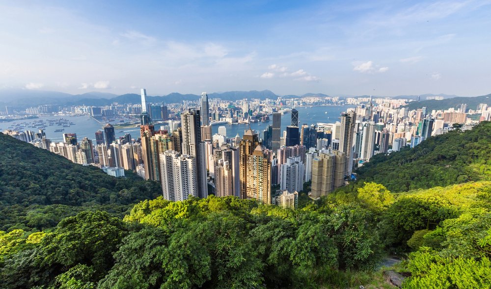Hong Kong Skyline from Victoria Peak in Hong Kong