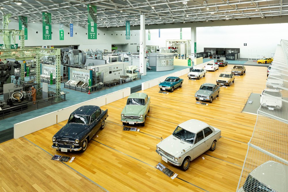 Cars on display at the Toyota Commemorative Museum